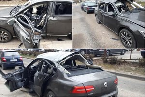 Naktį Vilniuje susprogdintas „VW Passat“, sprogimo galia prilygo granatos sprogimui