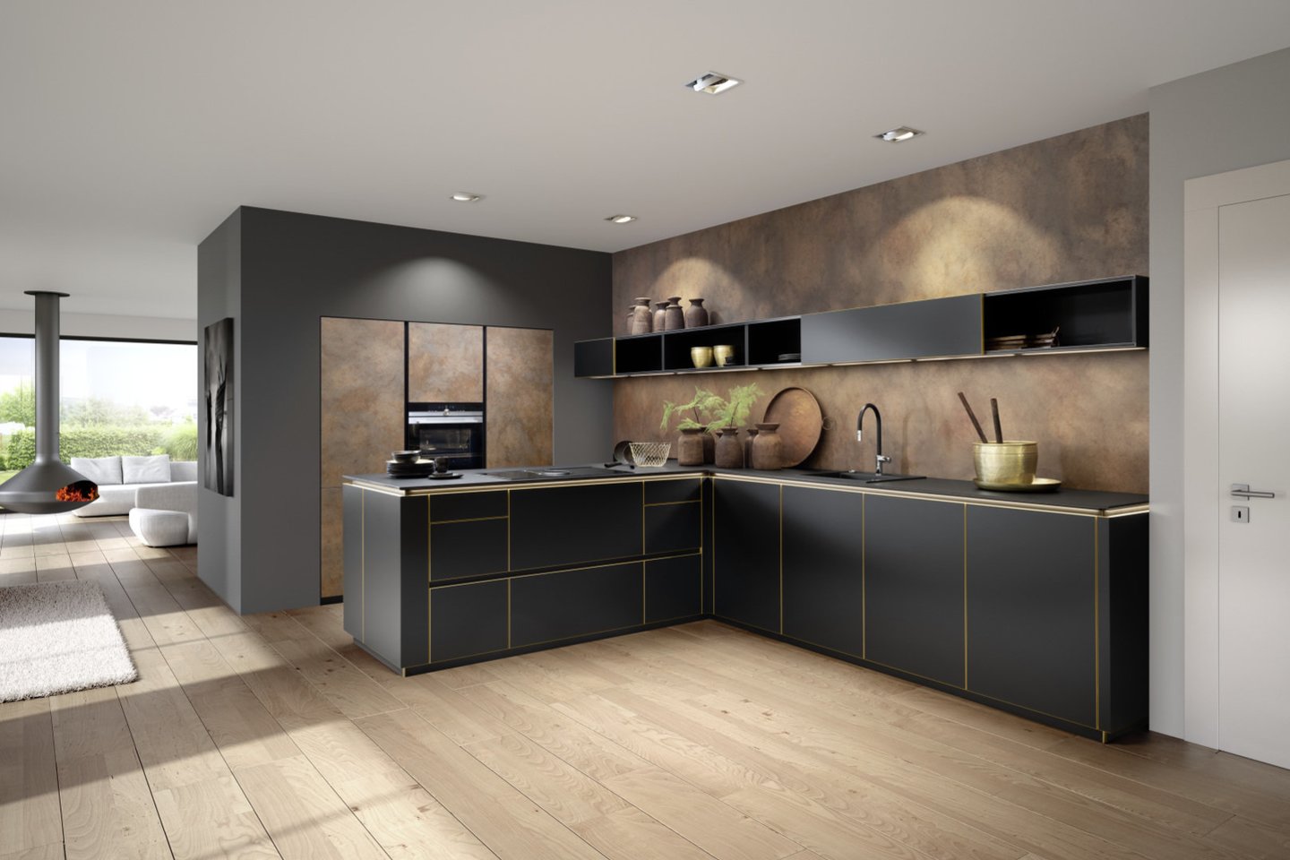 Projektuojant virtuvę vis svarbesni tampa nestandartiniai sprendimai bei siekis estetiką suderinti su ergonomija.<br>Virtuvė „Flair“ Salonas „Inhaus“. Gamintojo nuotr.
