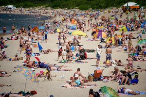 Palangos paplūdimių tvarkymo darbai klimpsta liūne