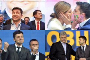 Ukrainos  prezidento rinkimuose – triuškinanti komiko V. Zelenskio pergalė 