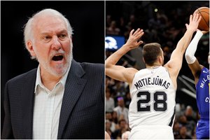„Spurs“ treneris G. Popovichius gerais žodžiais atsiliepė apie „protingą krepšininką“ D. Motiejūną