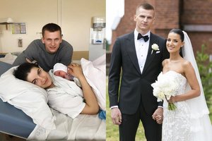 Vilniaus „Ryto“ krepšininkas Arnas Butkevičius su žmona Laurita tapo tėvais