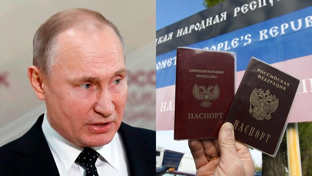 V. Putinas: galime supaprastinti Rusijos pilietybės suteikimą visai Ukrainai
