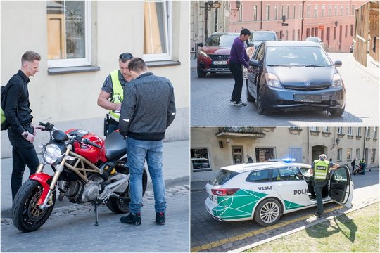 Per susidūrimą su „Toyota“ Vilniuje nukentėjo motociklininkas