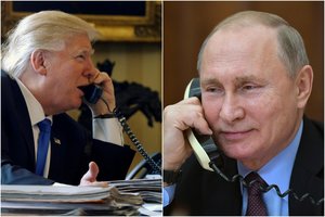 D. Trumpas ir V. Putinas susisiekė telefonu: aptarė branduolinę sutartį ir JAV sukrėtusį skandalą