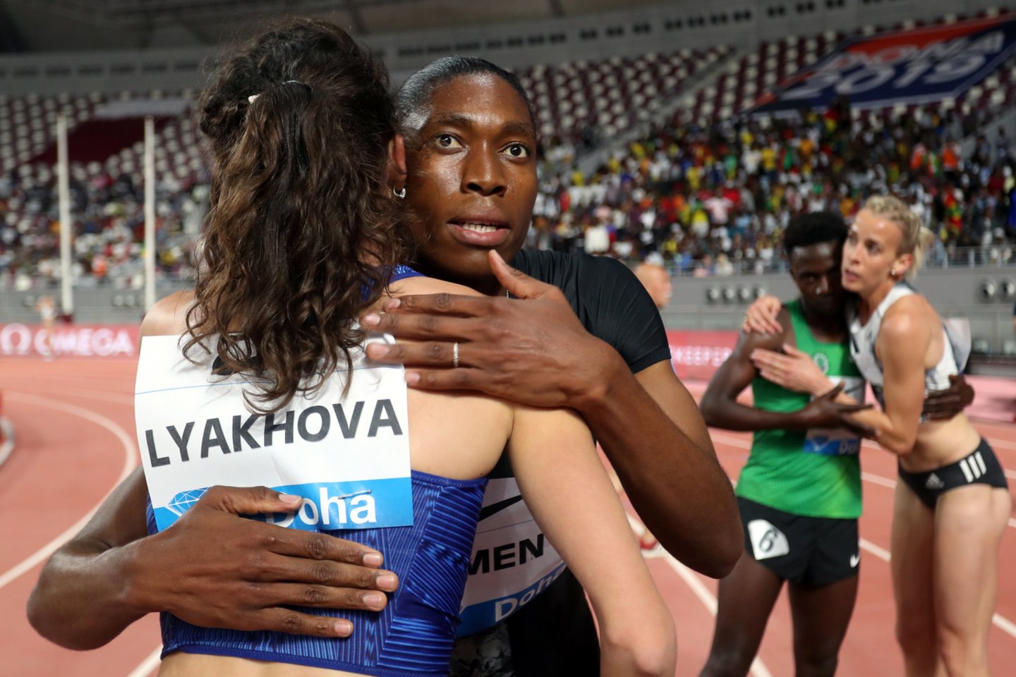  C.Semenya po CAS sprendimo gegužės 3 dieną triumfavo Deimantinės lygos 800 m bėgimo varžybose. Sportininkė galėjo varžytis, nes IAAF taisyklė įsigalioja nuo gegužės 8 dienos.<br> Reuters/Scanpix nuotr.