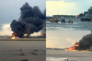 Lėktuvo gaisras Maskvoje: gelbėjant rankinį bagažą geso žmonių gyvybės