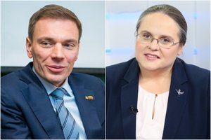 A. Širinskienė pirštu bedė į M. Puidoką: „Nežinau, kaip žemai reikia pulti“