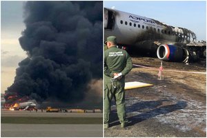 Paviešino dar vieną vaizdo įrašą: oro uosto darbuotojai juokiasi iš liepsnojančio lėktuvo