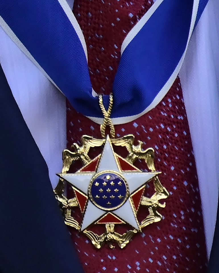  T. Woodsą Laisvės medaliu apdovanojo JAV prezidentas D. Trumpas<br> Scanpix.com