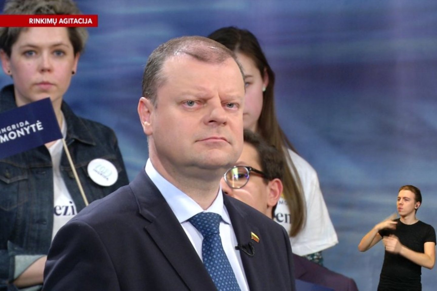 „Lietuvos ryto“ televizijos eteryje vyko dar vienas prezidento posto siekiančių kandidatų susirėmimas. <br> lrytas.tv nuotr. 