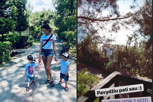Katažina Zvonkuvienė su ūgtelėjusiais dvyniais leidosi į pavydėtinas atostogas