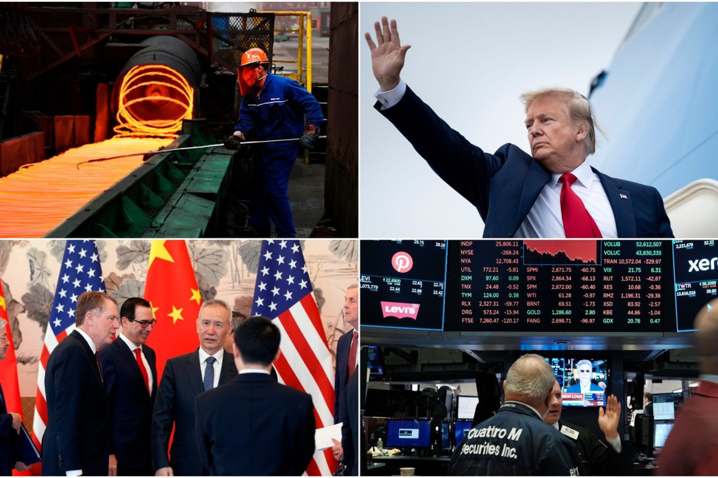 JAV ir Kinijos prekybos karas yra didžiausia protekcionistinė grėsmė nuo praėjusio amžiaus 4-ojo dešimtmečio.<br> lrytas.lt koliažas.
