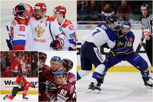 Pasaulio ledo ritulio čempionate – velniška intriga: raumenis išpūtusi Rusija veržiasi į Švedijos ir JAV vakarėlį