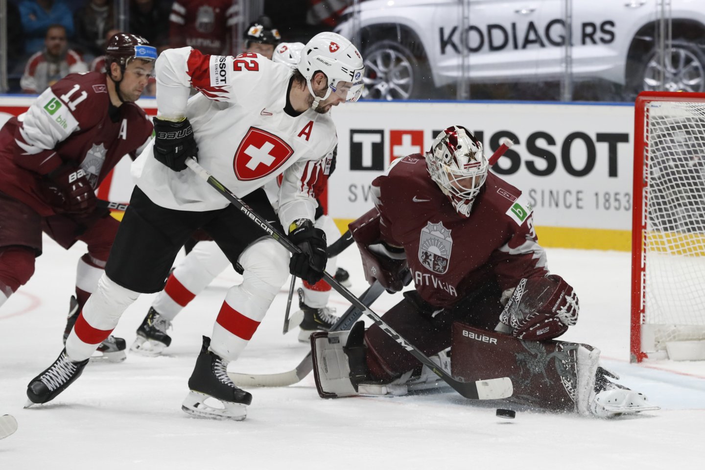  Latvija nusileido šveicarams.<br> AFP/Reuters/Scanpix nuotr.