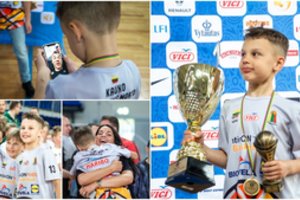 Š. Jasikevičius pasidžiaugė sūnaus Luko pasiekimu: „Iš viršaus vieną įdėjo, visai kaip tėvas“