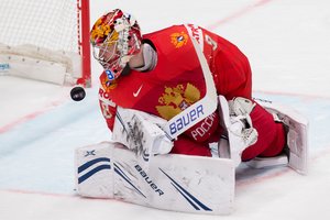 Rusijos ledo ritulininkus trečiame kėlinyje net šešiais žaidėjais spaudę čekai vis dėlto kapituliavo