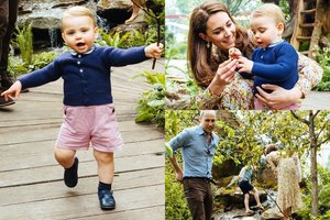 Auga kaip ant mielių: Catherine Middleton ir princo Williamo sūnus žengia pirmuosius žingsnius