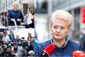 Antrajame rinkimų ture balsavusi D. Grybauskaitė santūriai pasisakė apie kandidatus