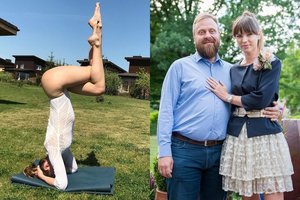 Puikios figūros 40-metė Alesia Mačiulis parodė, kaip stovi ant galvos