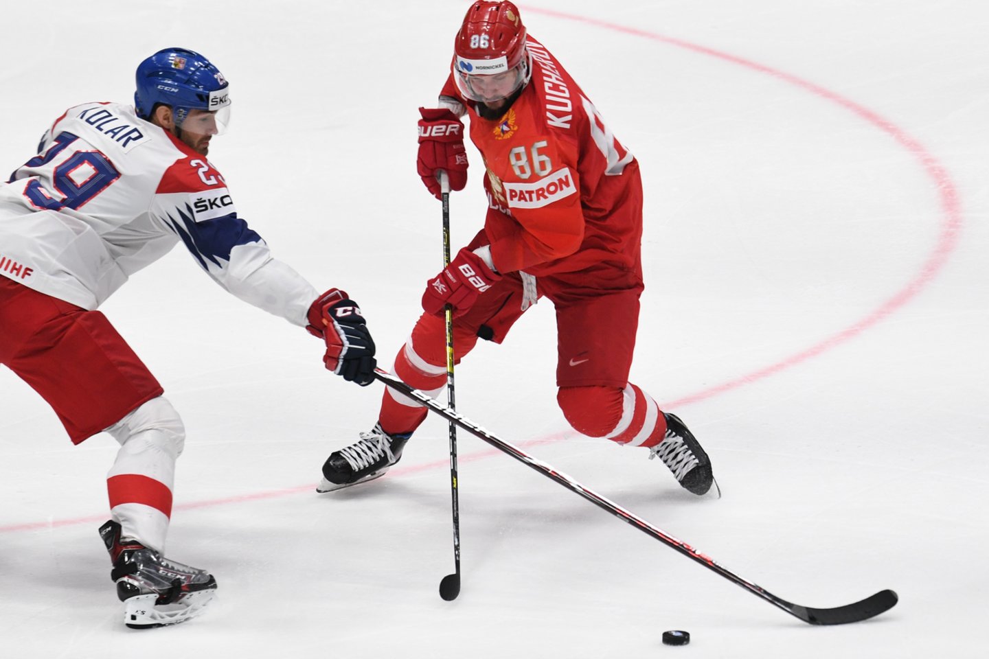 Rusija įveikė Čekiją po baudinių serijos ir iškovojo bronzos medalius.<br> AFP/Reuters/Sputnik/Scanpix nuotr.