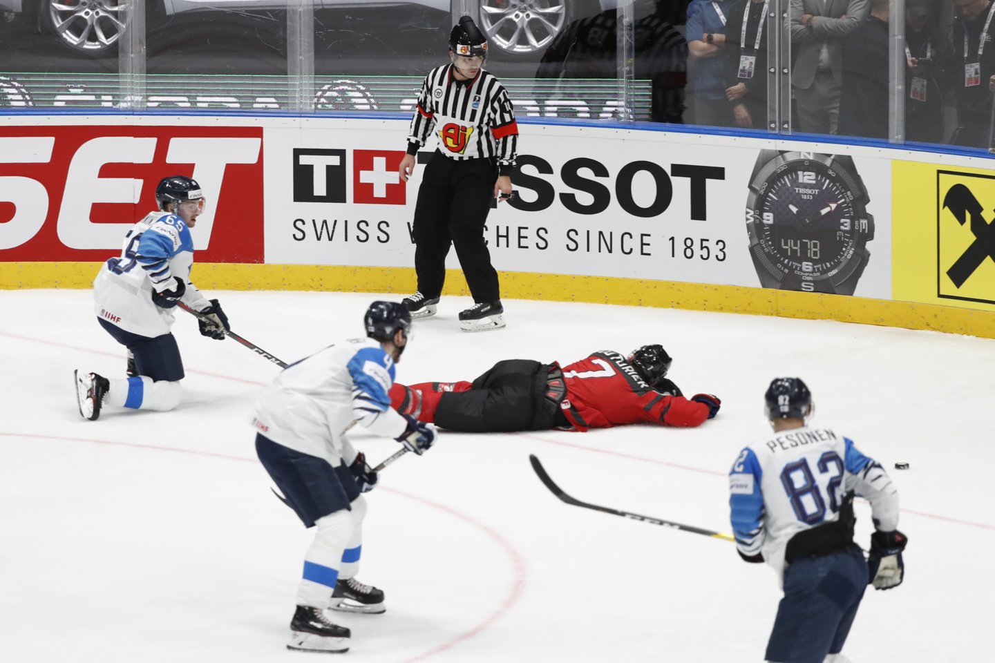 Suomija įveikė Kanadą ir tapo pasaulio čempione.<br> Reuters/Sputnik/Scanpix nuotr.