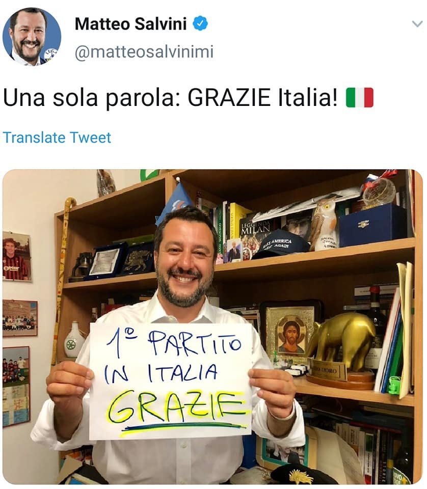  Italijos vidaus reikalų ministras Matteo Salvini.