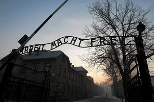 Protesto akciją Aušvice surengę pacifistai siunčiami už grotų