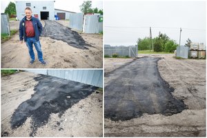 Įspėja neužkibti: vilniečiui asfaltą pakloti pasiūlę užsieniečiai vėliau spruko palikę net šepečius