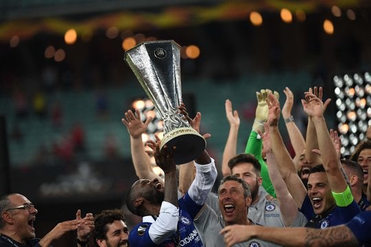  Europos lygos finale „Chelsea“ nugalėjo „Arsenal“ futbolininkus.<br> AFP/Scanpix nuotr.