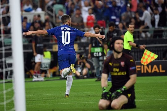  Europos lygos finale „Chelsea“ nugalėjo „Arsenal“ futbolininkus.<br> AFP/Scanpix nuotr.
