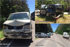 Vilniaus r. susidūrė trys automobiliai, yra nukentėjusiųjų