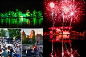 Ugnies šokis virš Trakų pilies paskelbė vasarą: vaizdai priminė fantastinį filmą