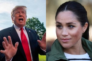 Skandalo pabūgęs D. Trumpas išsisukinėja – tikina, kad M. Markle bjauria nevadino