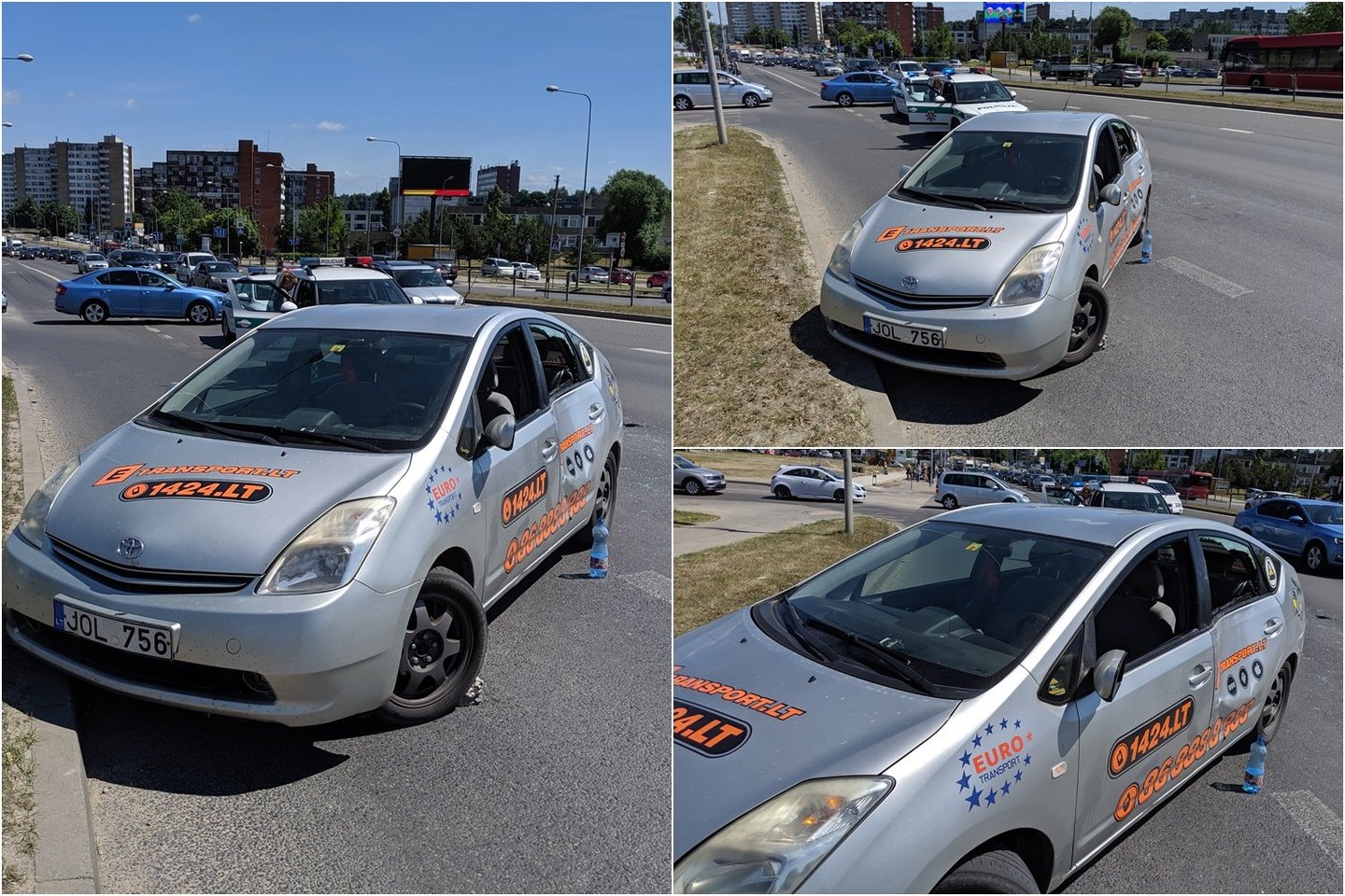Sunkvežimis Vilniuje taranavo pavežėjo „Toyota“ ir nurūko toliau – nukentėjo žmogus.