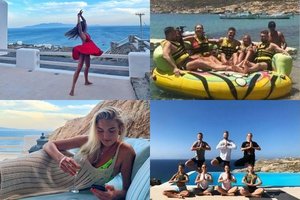 Sabonių šeima ir Eglė Andreikaitė pasinėrė į pavydėtinas linksmybes Mikono saloje