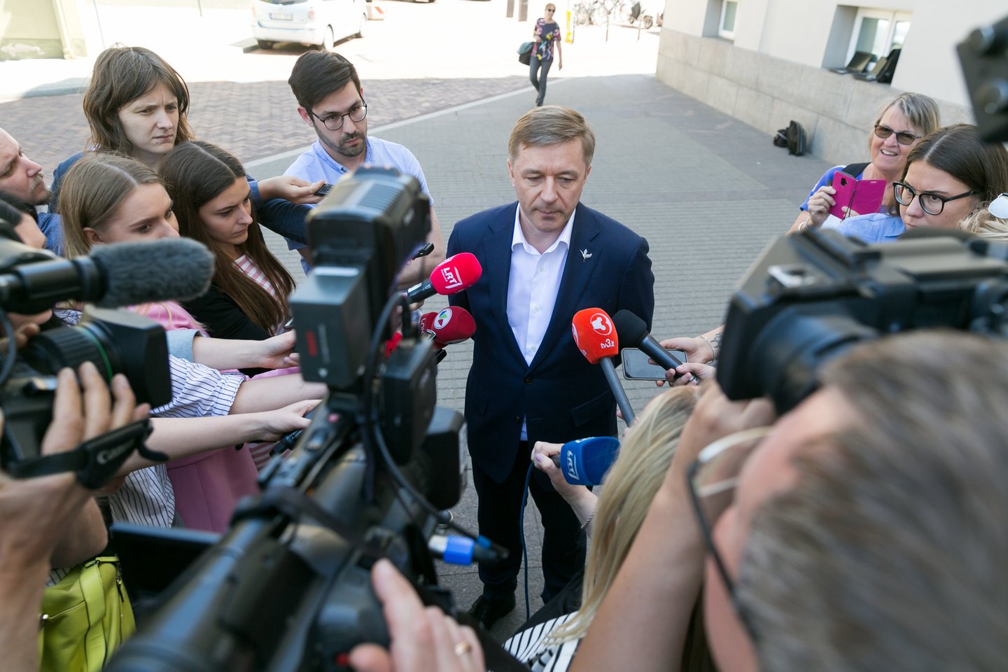 Su G.Nausėda susitiko ir R.Karbauskis.<br>T.Bauro nuotr.