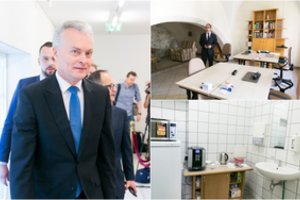 G. Nausėda atvėrė savo laikinojo kabineto Prezidentūroje duris ir pasakė, ko čia pasigenda labiausiai