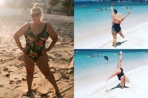 Plius dydžio TV žvaigždė Gemma Collins nustebino gerbėjus: pliaže vartėsi ant rankų