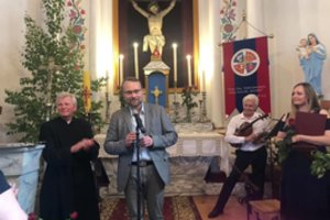 Kultūros ministras M. Kvietkauskas aplankė savo krikšto vietą