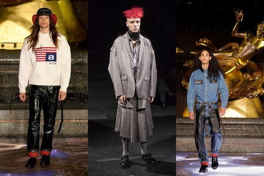 Niujorko vyrų mados savaitėje vyrai puošėsi sijonais