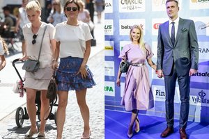 Vilniaus centre puikiai atrodanti Roberto Javtoko žmona vaikštinėjo kartu su naujagime 