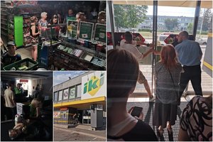 Sostinės Žirmūnuose dingo elektra: parduotuvėje užsivėrus durims pirkėjai jas ėmė plėšti