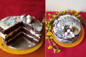 Druskininkų tortų turnyras: šokoladinis tortas su varškės sūrio kremu ir sūria karamele