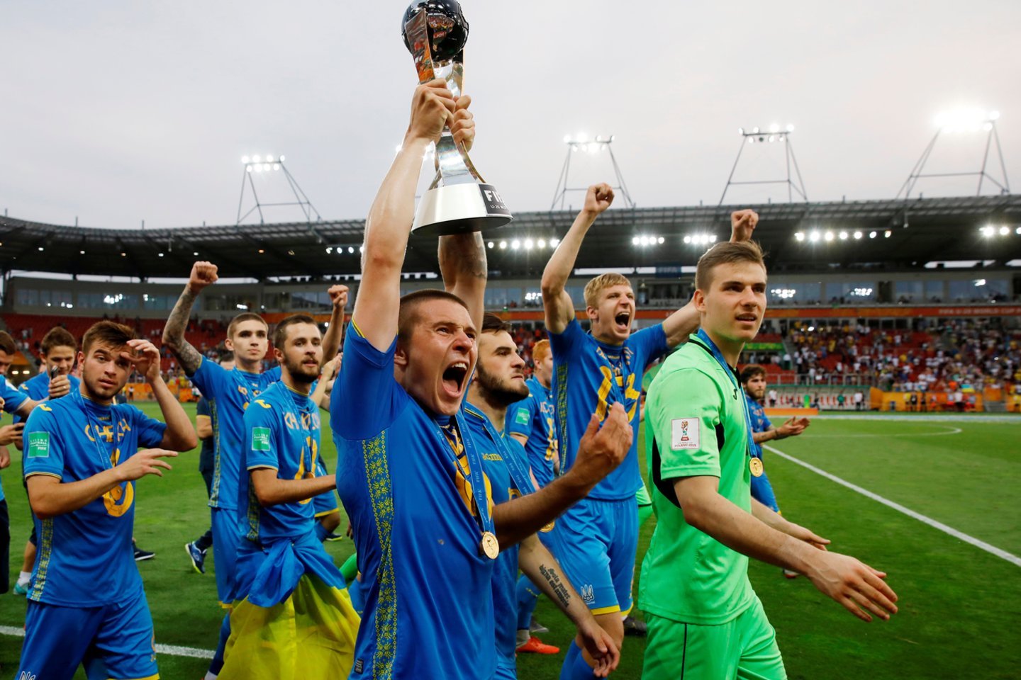 Ukraina įveikė Pietų Korėją ir tapo U20 pasaulio čempione.<br> Reuters/Scanpix nuotr.
