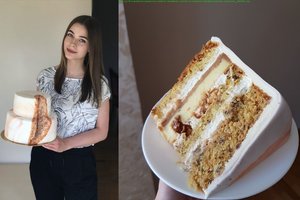 Druskininkų tortų turnyrui abiturientė keps bananinį karamelės ir riešutų tortą