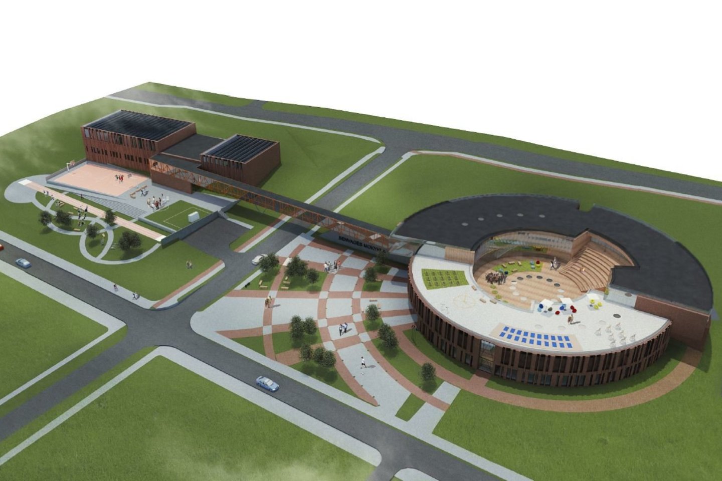 Klaipėdiečiai statys naują mokyklą, kurią sudarys du korpusai.<br>vizual.