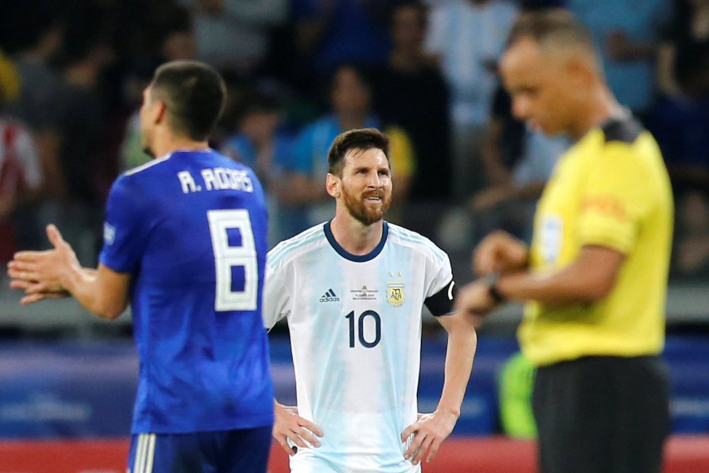  Lionelis Messi išgelbėjo Argentiną nuo pralaimėjimo Paragvajui.<br> Reuters/Scanpix nuotr.