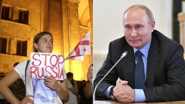 V. Putinas neapsikentė protestų Gruzijoje – smogė turizmo sektoriui