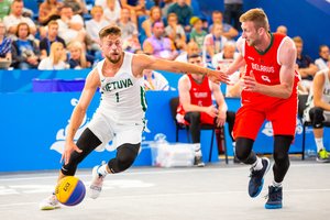 Lietuvos trijulių krepšinio komanda Europos žaidynėse po pergalės ir nesėkmės pateko į ketvirtfinalį
